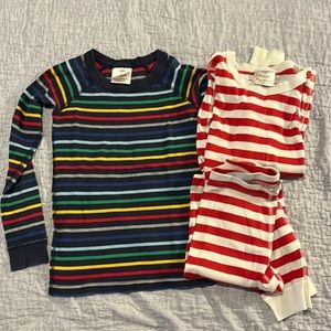 Hanna Andersson striped pajama set plus an extra blue stripe shirt size 8 130